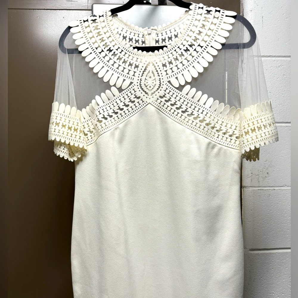 White lace cut dress